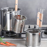 1 pza., Cesta de pasta de acero inoxidable con mango - Perfecta para blanquear, colar y servir espaguetis y fideos Accesorios de cocina