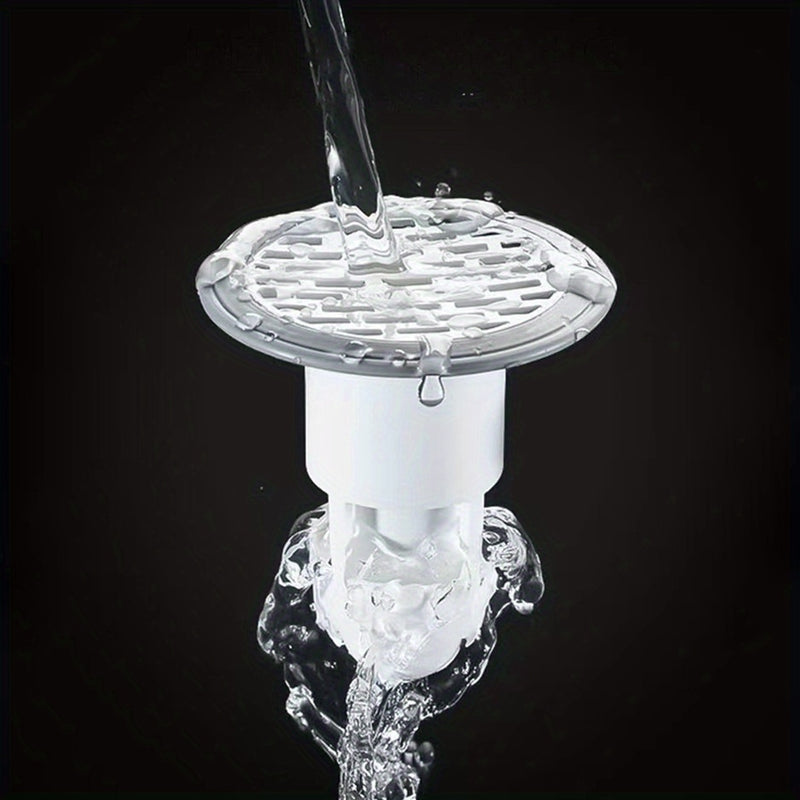 Válvula de drenaje para ducha y bañera, diseño en rejilla, plástico blanco, antiolores, impermeable, fácil de limpiar, ajuste seguro, a prueba de insectos | Accesorio elegante para baño | Material fácil de limpiar