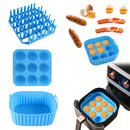 3 Piezas de Revestimientos Reutilizables para Freidora de Aire WHZWYK - Resistentes al Calor, Fáciles de Limpiar y Seguros para Alimentos, Accesorios Antiadherentes para Cestas de 6-8QT, Herramientas Flexibles para Cocina Saludable, Material Termoresiste
