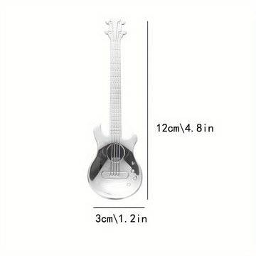 1 Unidad, Cuchara En Forma De Guitarra Creativa Para Café, Té, Postres, Helados, Accesorios De Cocina De Acero Inoxidable, Utensilios De Cocina, Cubiertos