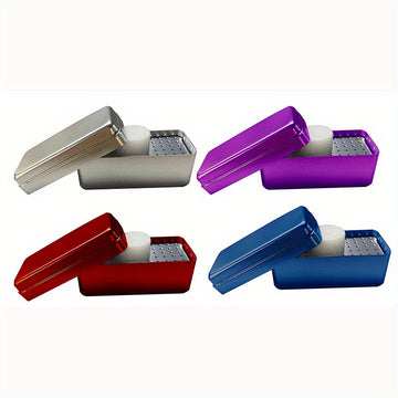 Caja de desinfección de agujas de coche con tapa, desmontable, contiene 72 orificios, disponible en 4 colores, caja de desinfección reutilizable