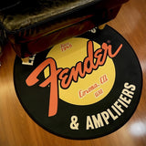 1pc Guitarras y Amplificadores Eléctricos Alfombra Redonda - Poliéster, Base de PVC Antideslizante, Hecha a Máquina, Lavable a Mano, para Dormitorio, Sala, Entrada - Grosor de 1cm