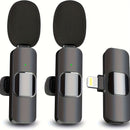 2 Piezas de Micrófono Tipo-C Plug-and-Play para iPhone, iPad y Android - Auto-Sincronización y Reducción de Ruido, Ideal para Grabaciones e Entrevistas. Compatible con Portátiles, Estuche Cargador Incluido, Mini Micrófono sin varillas con Clip