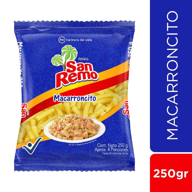 PASTA SAN REMO 250G MACARRONCITO