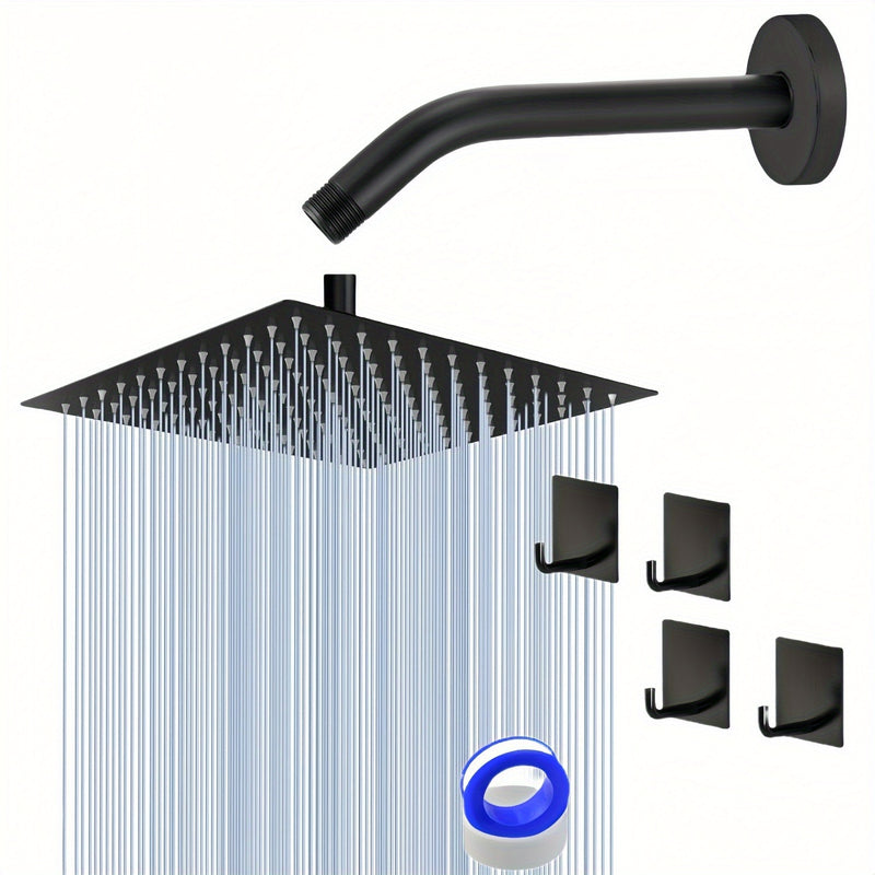 1 juego de 7,8 pulgadas (19,81 cm) de alta presión, cabeza de ducha de lluvia, juego de accesorios de ducha, accesorios de ducha de acero inoxidable, accesorios de ducha de baño, accesorios de ducha de baño de alta presión, accesorios de ducha de baño de