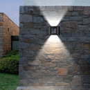 Lámpara solar de pared con 6 LED, luz cálida/blanca, sensor de luz, ideal para jardín, porche, escaleras y caminos, con batería de níquel recargable, iluminación exterior moderna