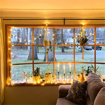 Luces de Hadas LED Blancas Cálidas de 5.99 metros - Luces Parpadeantes con Alimentación USB para Navidad, Bodas y Decoración Exterior, Perfectas para Calles Comerciales y Caminos Florales, Luces para Decoración