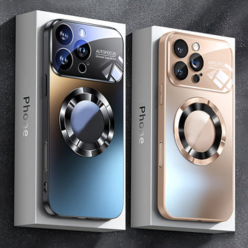 Nueva funda de carga inalámbrica magnética mate de titanio de desierto de lujo, compatible con for iphone 16, 15, 14, 13, 12, 11 Pro Max, 16Pro, con ventana de cámara de acrílico y protector de lente de vidrio, protector de impacto suave de TPU y cubiert