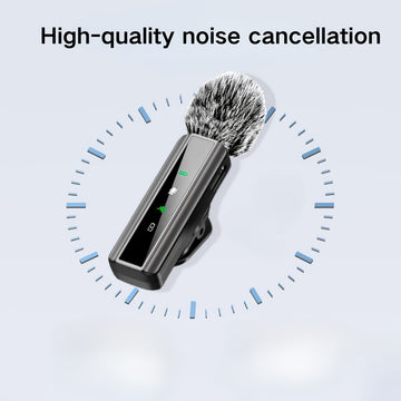 Microfono sin varillas de solapa con pantalla LED, micrófono portátil para grabación de video y podcast con cancelación de ruido HD, función de reverberación silenciosa para creadores de contenido