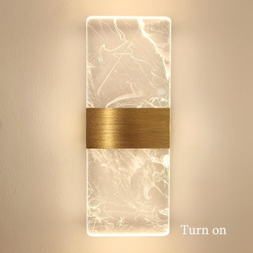 Aplique de pared moderno en acrílico con LED cálido, montaje semiempotrado, acabado metálico, incluye hardware de instalación, para dormitorio, sala de estar, hotel, estudio, pasillo, estilo industrial, cafetería, restaurante - ambiente romántico, decora