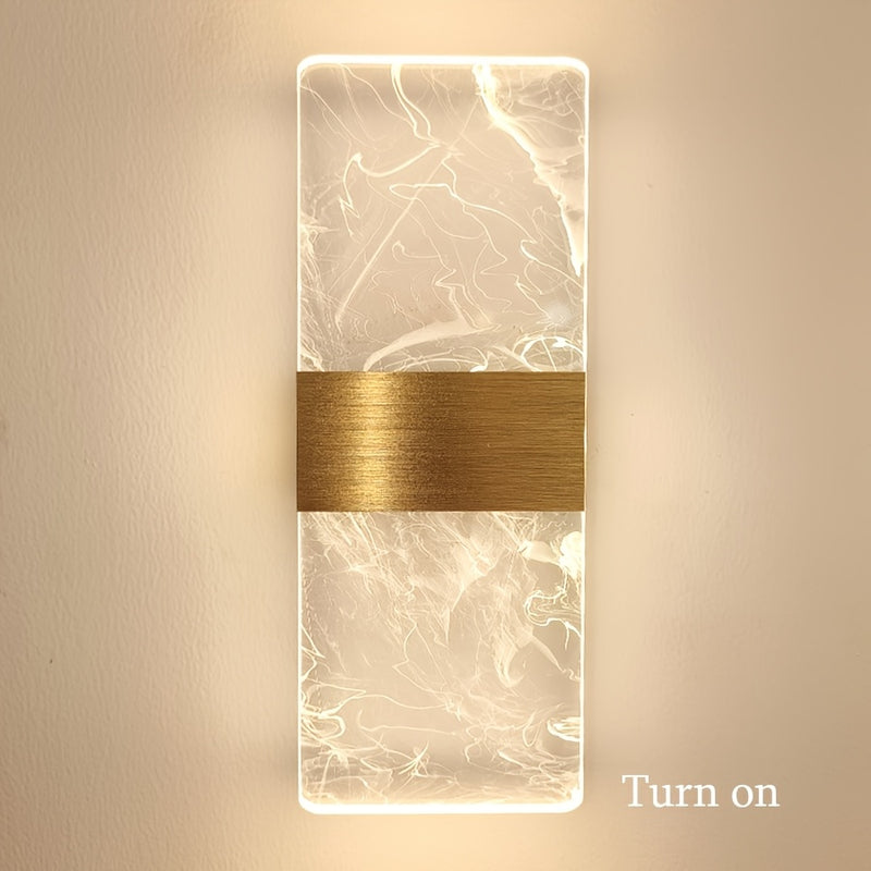 Aplique de pared moderno en acrílico con LED cálido, montaje semiempotrado, acabado metálico, incluye hardware de instalación, para dormitorio, sala de estar, hotel, estudio, pasillo, estilo industrial, cafetería, restaurante - ambiente romántico, decora