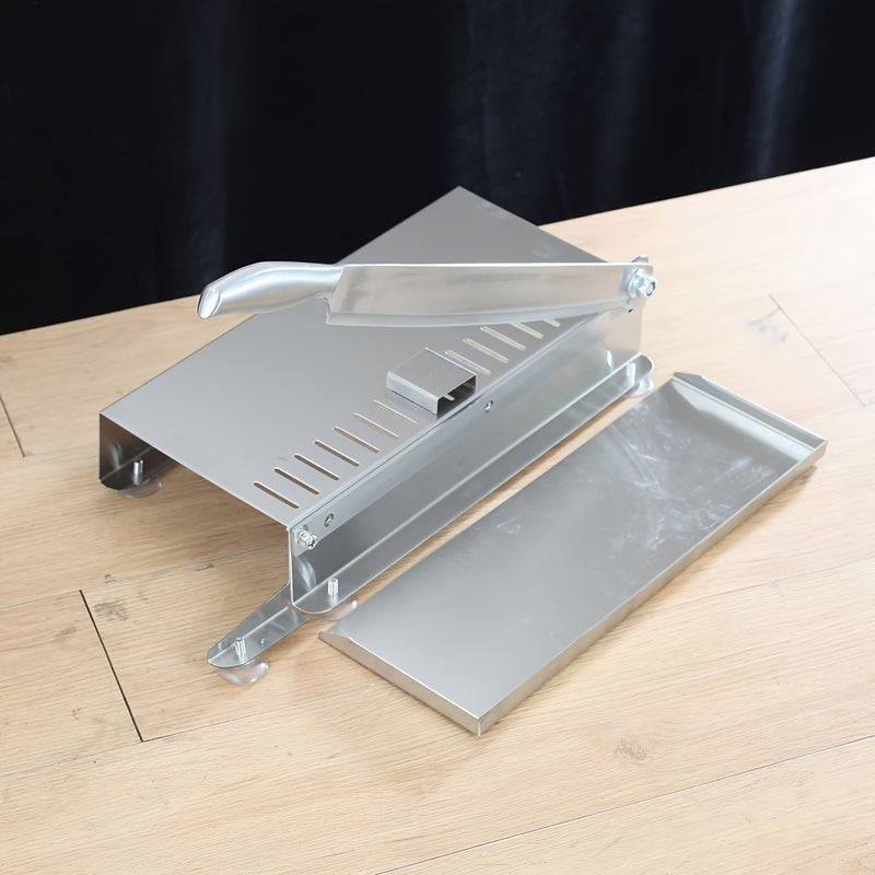 1pc Cortador Multifuncional de Acero Inoxidable - 201 Cuchilla Manual para Carne Congelada, Costillas de Cerdo y Materiales Medicinales - Uso Doméstico y Comercial con Seguro Ergonómico y Mango Antideslizante