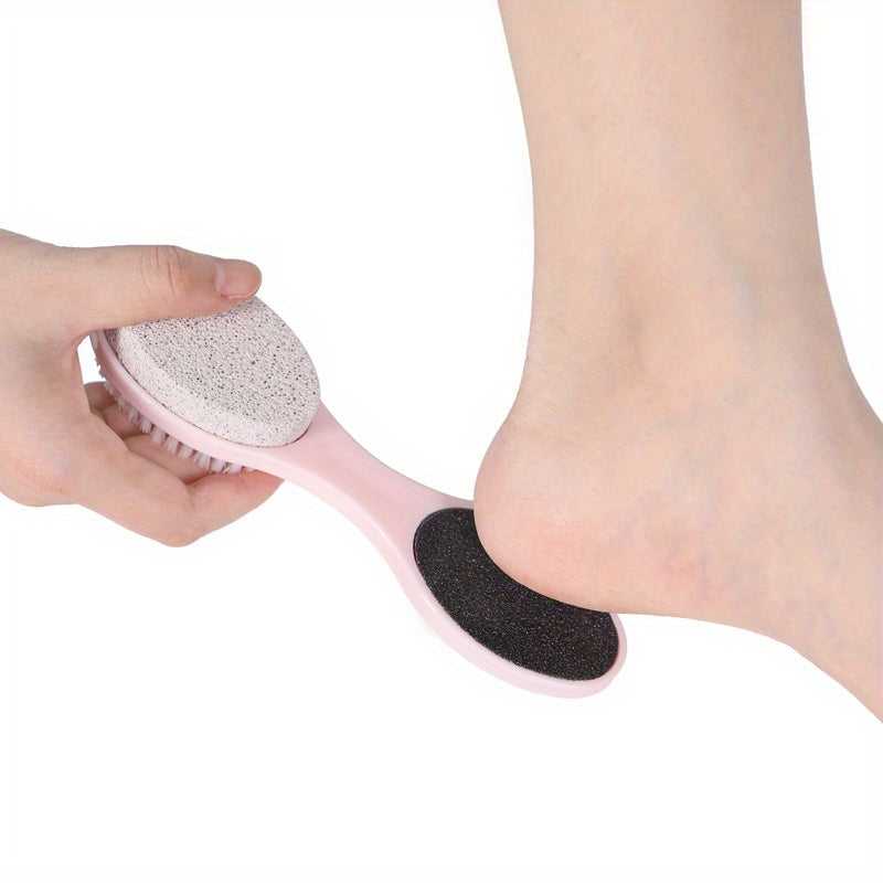 Kit de care paddle Wecolor 4" (30,48 cm) - Cepillo de pies multifuncional con piedra pómez, lima de metal y cerdas de limpieza - Sin fragancia, plástico, operación manual, no requiere baterías