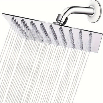Juego de cabezal de ducha de acero inoxidable con flor - riego superior lujoso, alta presión de agua para una experiencia incomparable - diseño cuadrado, eficiente y ahorro de agua, mejora la estética del baño