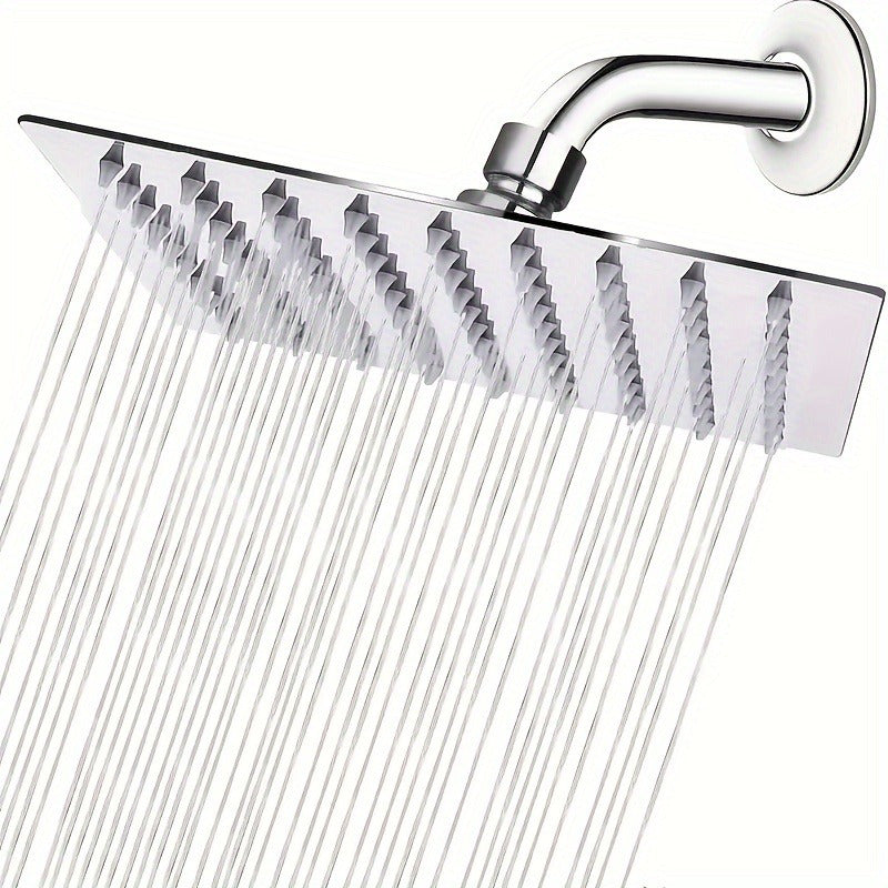 Juego de cabezal de ducha de acero inoxidable con flor - riego superior lujoso, alta presión de agua para una experiencia incomparable - diseño cuadrado, eficiente y ahorro de agua, mejora la estética del baño