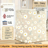 1pc Bolsa de almacenamiento de gran capacidad para ropa y edredones - Ultra gruesa, duradera no tejida organizador con patrón floral, ideal para mudanzas y embalaje, organizador de almacenamiento de ropa