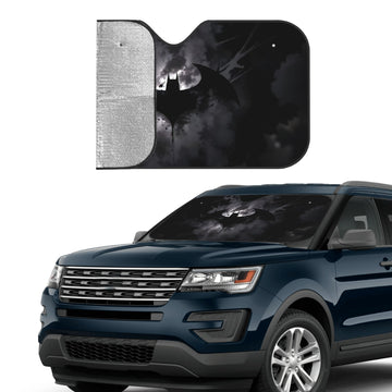 Paraguas solar plegable de Batman de Warner Bros. | Cubierta de parabrisas estilo dibujos animados con material de poliéster | Visera de coche premium con bloqueo de UV | Mantiene la temperatura fresca del habitáculo | Accesorio automotriz unisex (instal