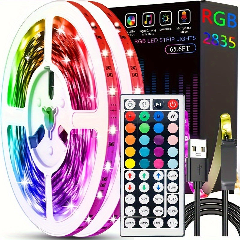 Tira de luces LED - tamaños (1m/3m/5m/10m/20m) - ¡Transforma Tu Sala De Estar En Un Mágico ambiente colorido!