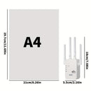 Momotor Extensor WiFi, Amplificador de Señal WiFi 2.4GHz (8500 pies cuadrados), Cobertura Fuerte y Penetración Profunda, Compatible con 35 Dispositivos, 4 Modos, Configuración Rápida, 4 Antenas 360°, Puerto Ethernet Incluido, Ideal para Hogar, Oficina, C
