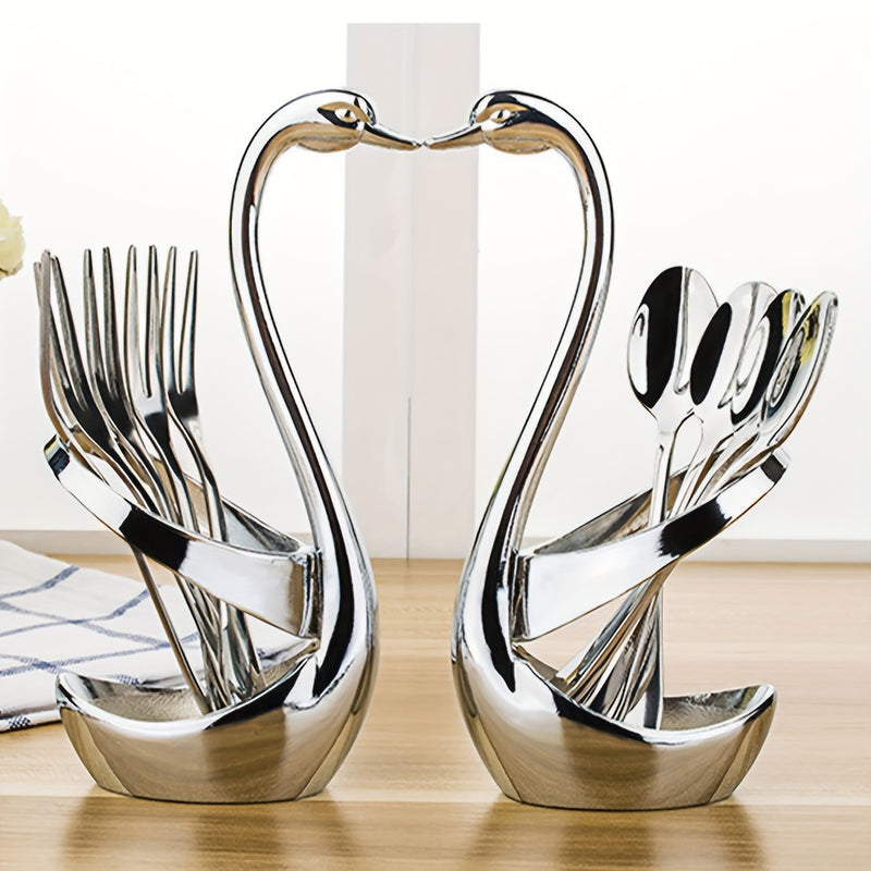 Base de cisne de acero inoxidable elegante con diseño creativo - Ideal para fiestas, bodas y uso doméstico, sin contacto con alimentos.