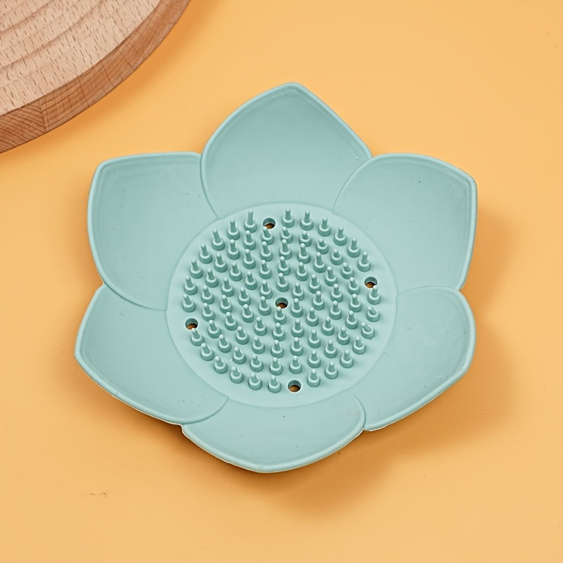 Tazón De Jabón De Flores De Loto De Silicona, Accesorio De Baño Con Drenaje Antideslizante Para Ducha, Uso En Casa Y Cocina, Soporte Universal De Jabón Para Decoraciones De Halloween Y Navidad