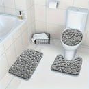 Juego de 3 tapetes de baño de felpa con textura de piedra - absorbentes, antideslizantes, lavables a máquina, ideales para ducha, cocina, lavandería y dormitorio - decoración suave y cómoda para el hogar