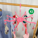 Gancho Araña X2 Ropa Interior 16 Pinzas Multiusos Giratorio F268