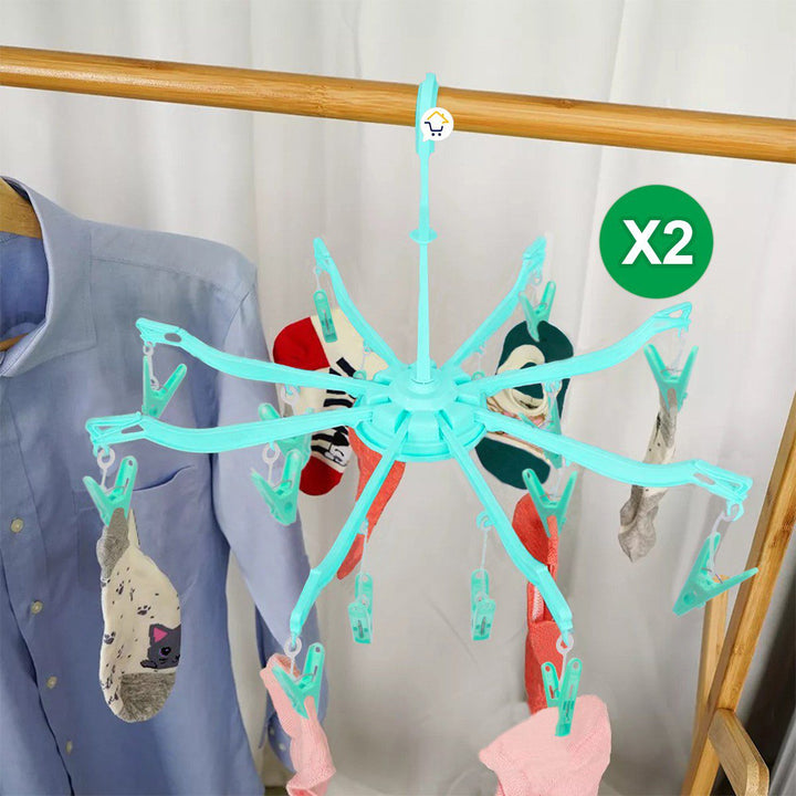 Gancho Araña X2 Ropa Interior 16 Pinzas Multiusos Giratorio F268