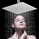 Cabezal de ducha de lluvia cuadrado elegante de acero inoxidable de 8 pulgadas con varilla extensible, accesorio de baño montado en pared contemporáneo, 30 cm/11.8 pulgadas, acabado de alta calidad para una experiencia de ducha mejorada, diseño moderno y