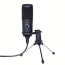 Micrófono de condensador USB con cable para computadoras y teléfonos, adecuado para karaoke, grabación, audiolibros y transmisión en vivo.