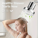 Cabezal de ducha circular con filtro superior, 1 unidad - Cabezal de ducha de lluvia de plástico duradero y alta presión, instalación fácil sin herramientas, accesorio para baño ideal para una experiencia relajante en familia, accesorios para ducha