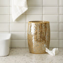 Bote de basura decorativo para baño con mosaico de vidrio, ovalado, 19.05 cm de diámetro x 25.4 cm de alto