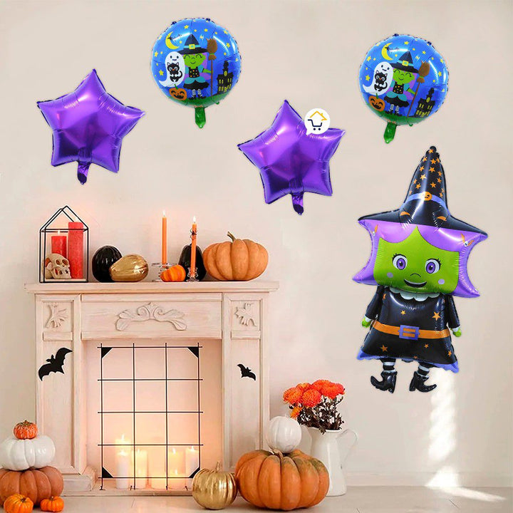 Bouquet Globos Metalizados X5 Fiesta Decoración Halloween GH01