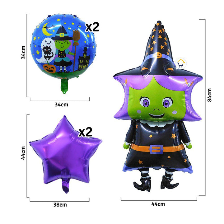 Bouquet Globos Metalizados X5 Fiesta Decoración Halloween GH01