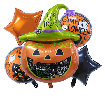 Bouquet Globos Metalizados X5 Fiesta Decoración Halloween GH01