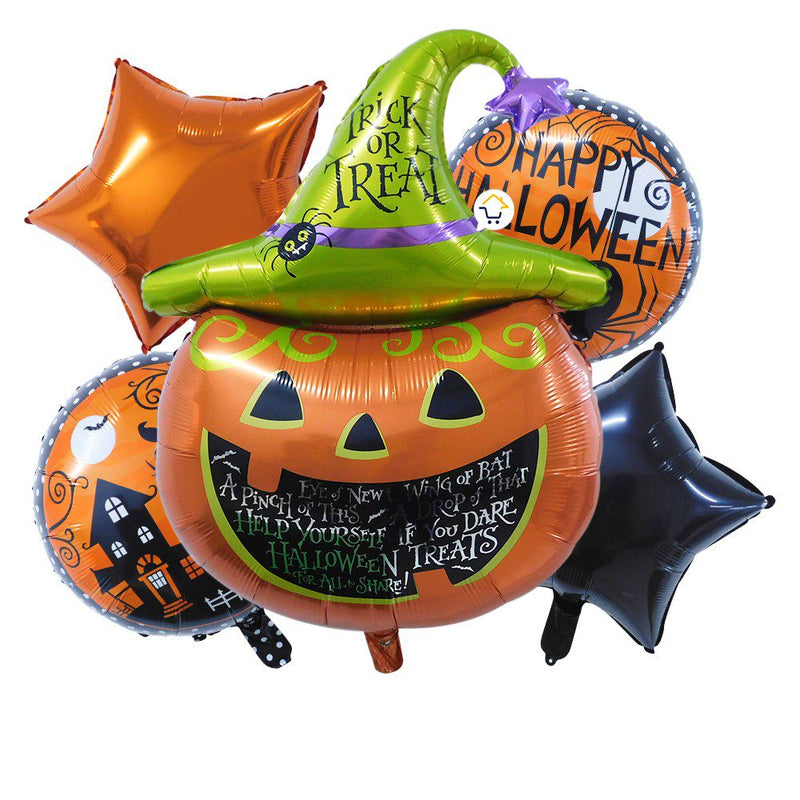 Bouquet Globos Metalizados X5 Fiesta Decoración Halloween GH01