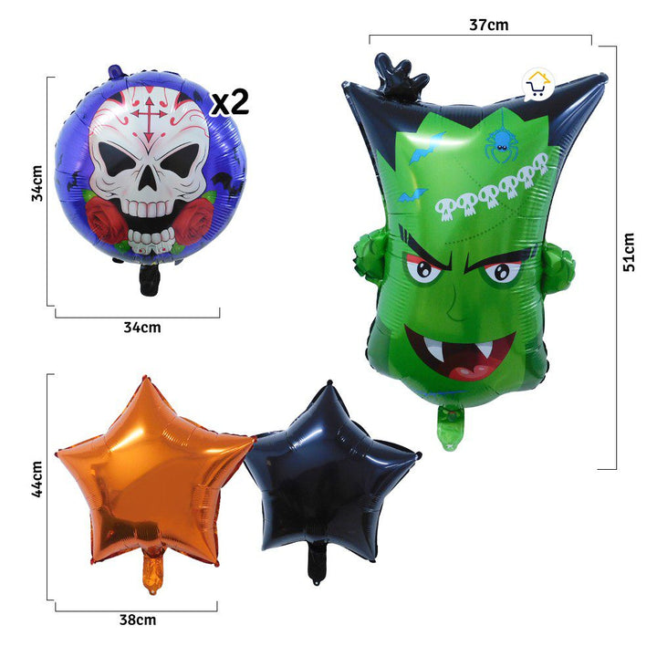 Bouquet Globos Metalizados X5 Fiesta Decoración Halloween GH01