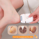 Un desmastrillador eléctrico recargable con tres cabezas intercambiables, cabeza gruesa para pulido pesado, portátil y fácil de usar, carga USB, cuida la piel agrietada, elimina el pie, limpiador de pies, herramienta de cuidado de pies.