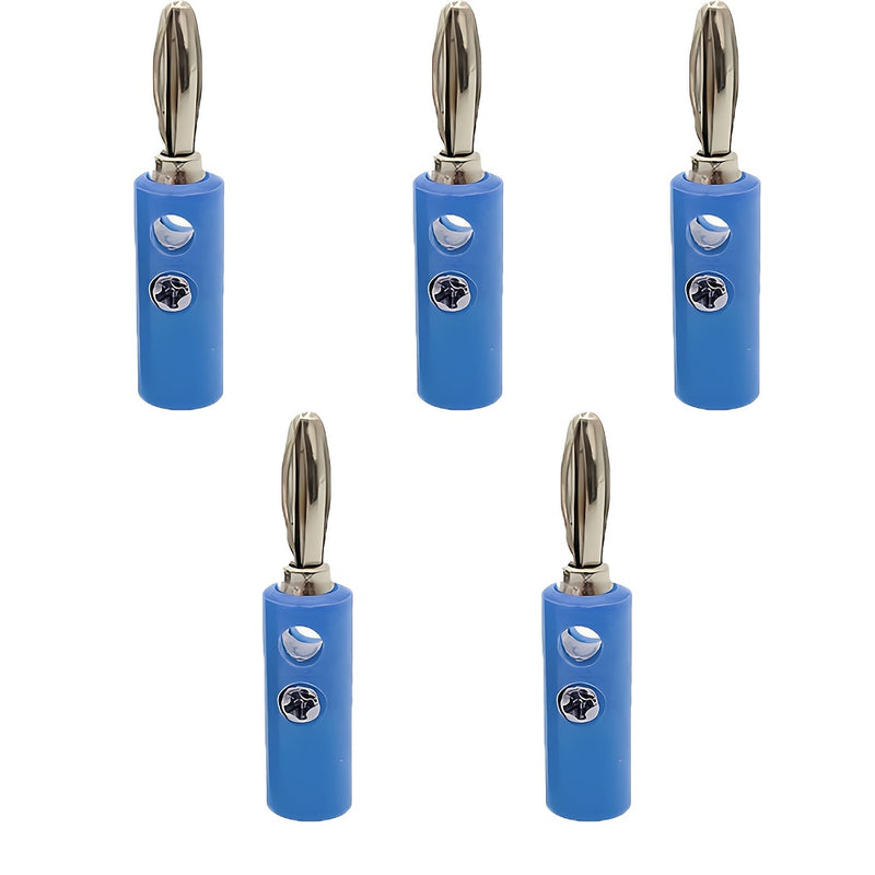 5 unidades Fijadas con Tornillos Soldadura Libre Conector de Cable de Altavoz de Plátano con Baño de Oro de 4mm Plátano de Altavoz de Linterna Fijado con Tornillos de Sujeción