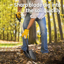 Paleta Redonda de 27 Pulgadas con Mango de Madera y Cabeza Metálica - Herramienta Multiusos para Jardín, Playa y Nieve, Ideal para Profesionales del Paisajismo y Hogares, Construcción Duradera y Resistente