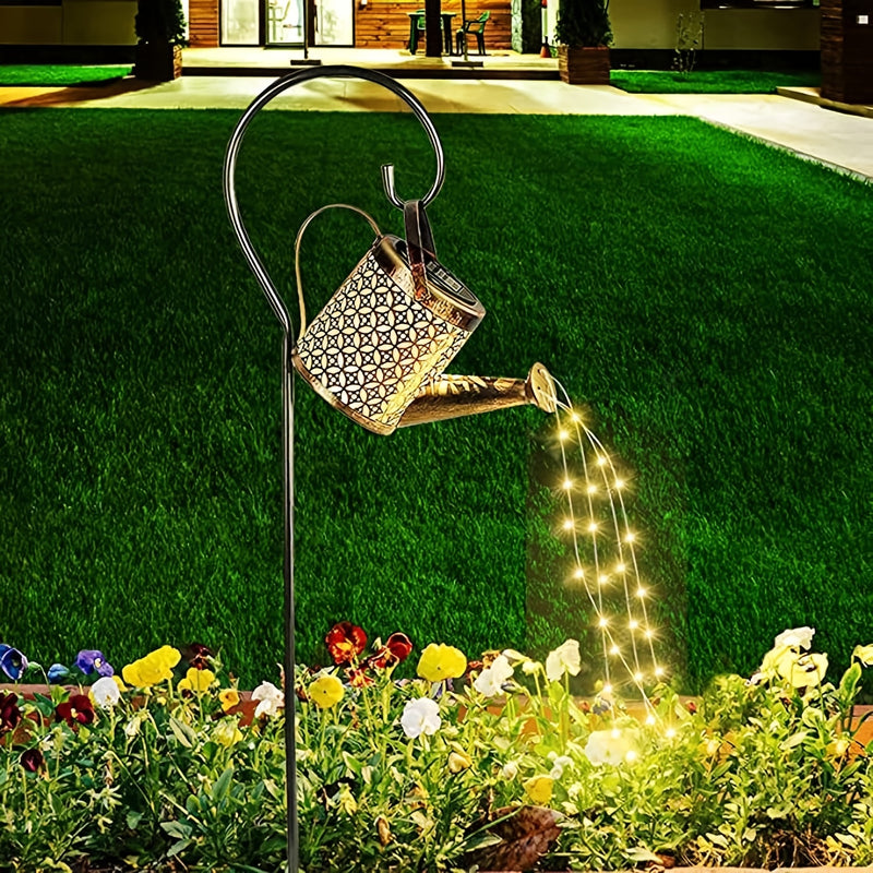 Regaderas Solares para Caminos - Decoración de Jardín con Gancho Colgante - Lámpara Desmontable y Eficiente en Energía Solar con Pantalla Plástica - Ideal para Patio, Césped, Senderos y Decoración Festiva, Uso Todo el Año