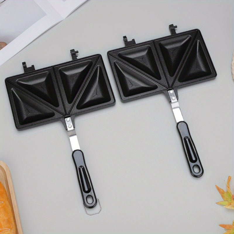 Molde para tostar sándwiches en casa, sartén de doble cara, sartén para desayuno, sartén para omelettes y sartén de camping.