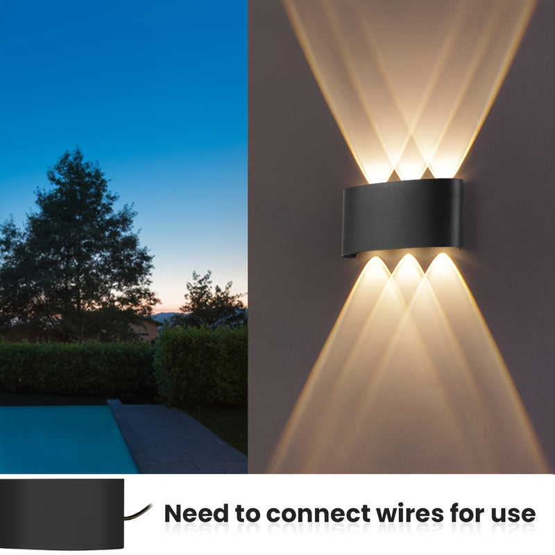 Pack de 3 Luces de Pared LED Modernas, 6W, Calidad Alta IP55, Iluminación Arriba/Abajo, Blanco Frío/Blanco Cálido/Blanco Neutro, Plástico ABS, Montaje Semi Empotrado Fácil para Hogar, Escaleras, Dormitorio, Baño, Luces LED de Alta Calidad