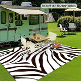 Alfombra Decorativa de Tela 2D con Textura Animal, Estilo Moderno para Interior de RV, Colchoneta para Camping, Tapete Antideslizante y Fácil de Limpiar, Secado Rápido y Sin Encogimiento Después de la Lluvia, Ideal para Acampar, Senderismo, Balcón, Patio