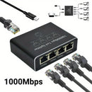 Divisor Gigabit Ethernet 1000Mbps de 1 a 2/3/4 RJ45 para Computadora/Hub/Empalmeador/Ruta/Caja Set-Top/Digital TV
