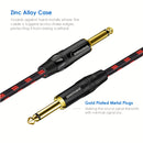 Cable Mono Dorado Jack De 6.35 MmTS 1/4'' A TS 1/4'' Macho A Macho Para Instrumentos De Guitarra Bajo Teclado Altavoz