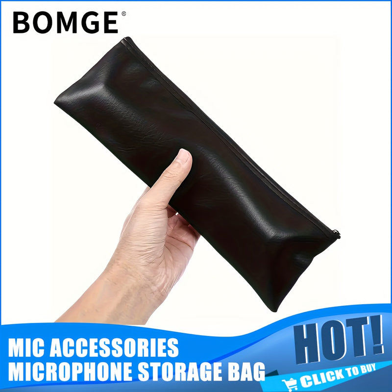 Bolsa de almacenamiento de micrófono BOMGE 1 pieza, accesorios de micrófono, cable de mano, micrófono profesional con cable, resistente al polvo, con cremallera, adecuado para SHURE Beta58 SM57 SM58 Sennheiser E945 E604