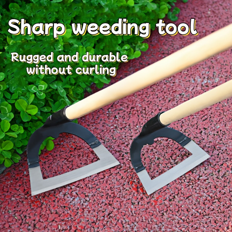 Paquete de 1 Azada de Jardín de Acero Manganeso Resistente - Herramienta Afilada y Antioxidante para Desmalezar y Cultivar con Mango Ergonómico, Ideal para Excavación, Aflojar Suelos y Eliminar Malezas - Perfecta para Jardineros Casuales y Paisajistas Pr