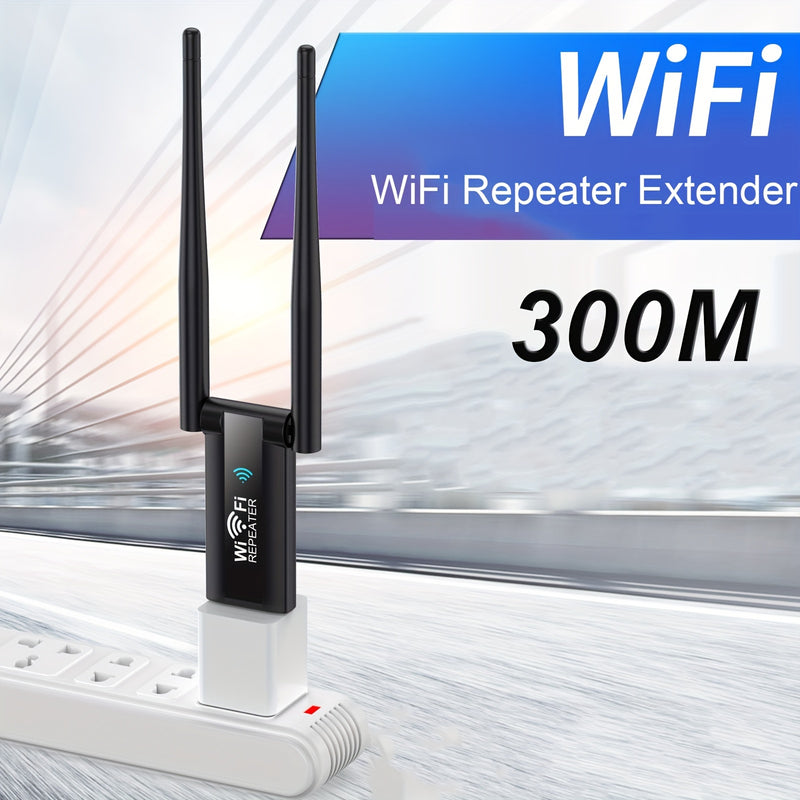Repetidor de WiFi inalámbrico de 2.4 G 300 Mbps, extensor de enrutador, amplificador de señal Wi-Fi, adaptador de tarjeta de red de larga distancia, repetidor USB