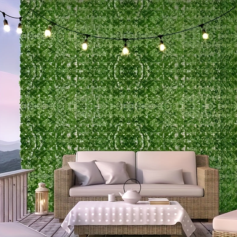 6-Pack Valla de Hiedra Artificial 304.8×50.8 cm Resistente a los UV, Decoración para Patio/Balcón o Pared Interior con Apariencia Natural + Material Plástico Duradero y Protección Solar al Aire Libre